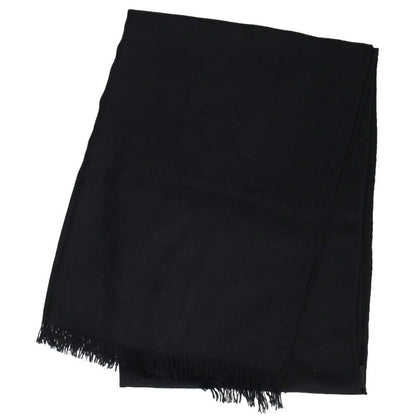 HERMES New Libris Silk Cashmere Scarf Black Size ONE SIZE