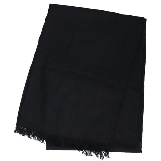 HERMES New Libris Silk Cashmere Scarf Black Size ONE SIZE
