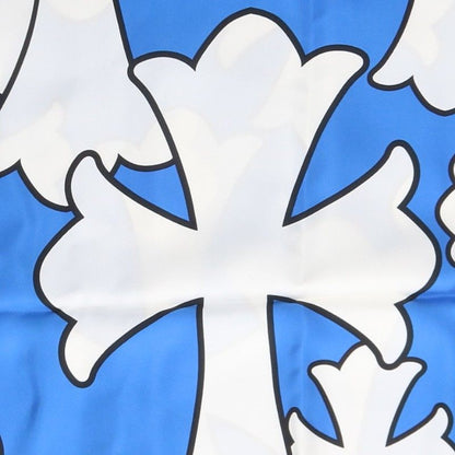 Chrome Hearts Cemetery Cross Silk Scarf Blue Size ONE SIZE