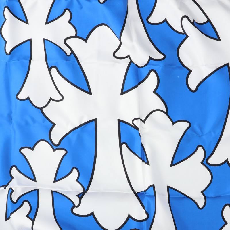 Chrome Hearts Cemetery Print Silk Blue White Scarf Size ONE SIZE