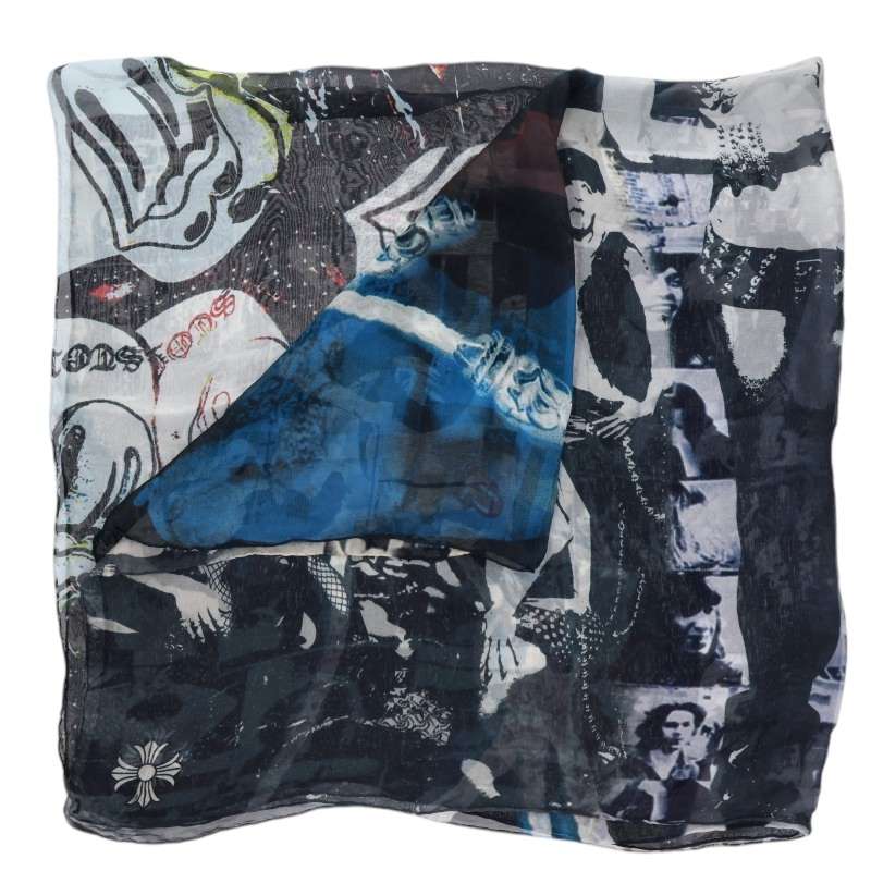 Chrome Hearts Rolling Stones Silk Scarf Black/Multi Ring