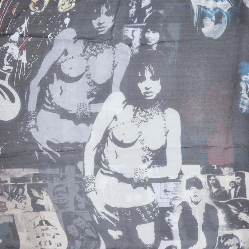 Chrome Hearts Rolling Stones Silk Scarf Black/Multi Ring