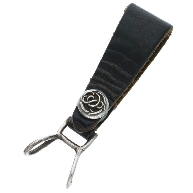 Chrome Hearts Floral Ball Button Leather Belt