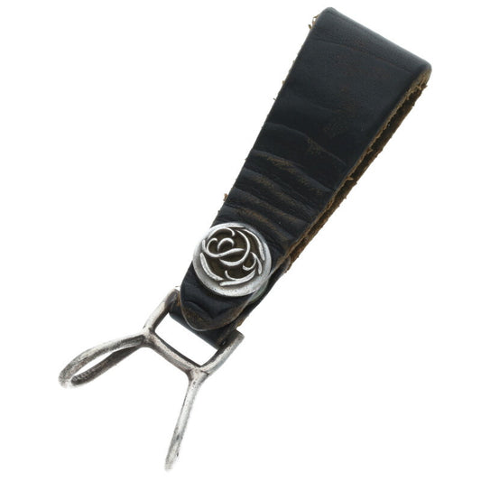 Chrome Hearts Floral Ball Button Leather Belt
