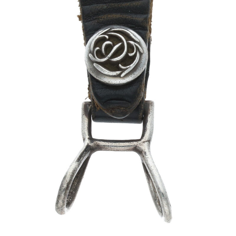 Chrome Hearts Floral Ball Button Leather Belt