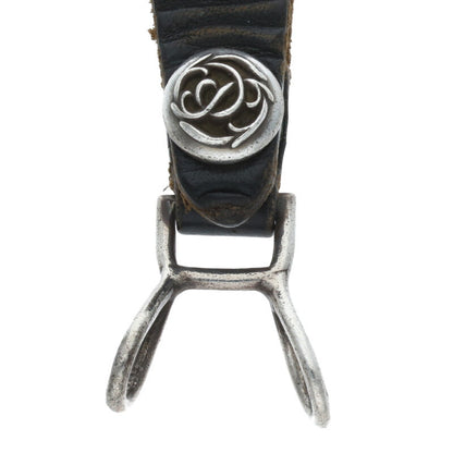 Chrome Hearts Floral Ball Button Leather Belt