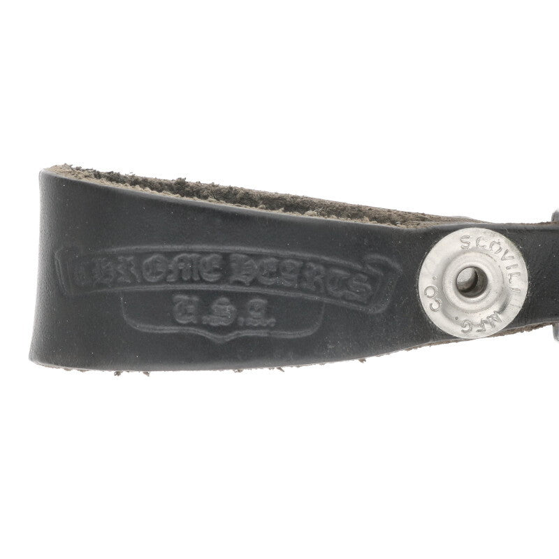 Chrome Hearts Leather Belt Loop Black x Silver