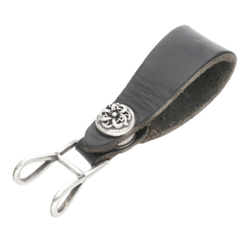 Chrome Hearts Leather Belt Loop Black x Silver