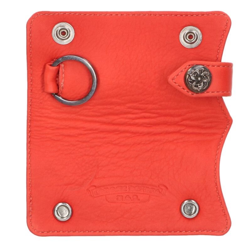 Chrome Hearts Celtic Button Leather Key Case (Red/Silver)