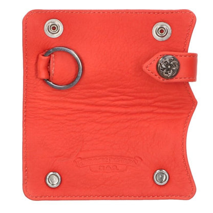 Chrome Hearts Celtic Button Leather Key Case (Red/Silver)