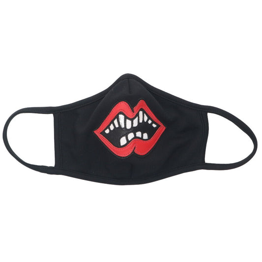 Chrome Hearts Chomper Leather Patch Mask Black x Red