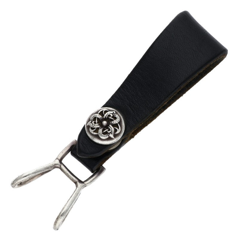 Chrome Hearts Leather Belt Loop Black x Silver