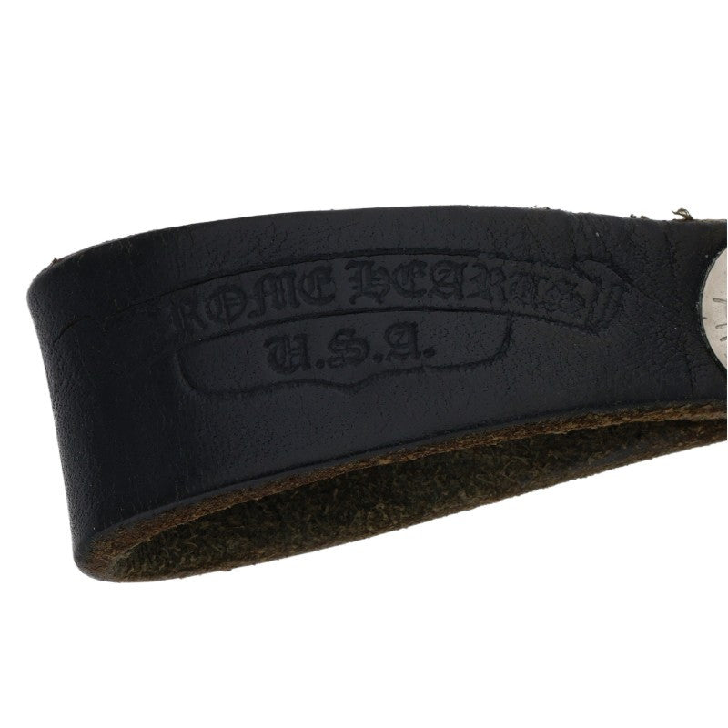 Chrome Hearts Leather Belt Loop Black x Silver