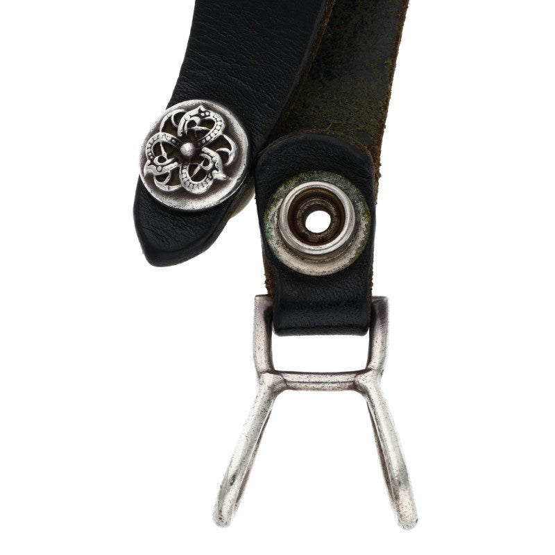 Chrome Hearts Leather Belt Loop Black x Silver