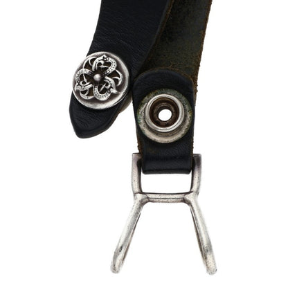 Chrome Hearts Leather Belt Loop Black x Silver