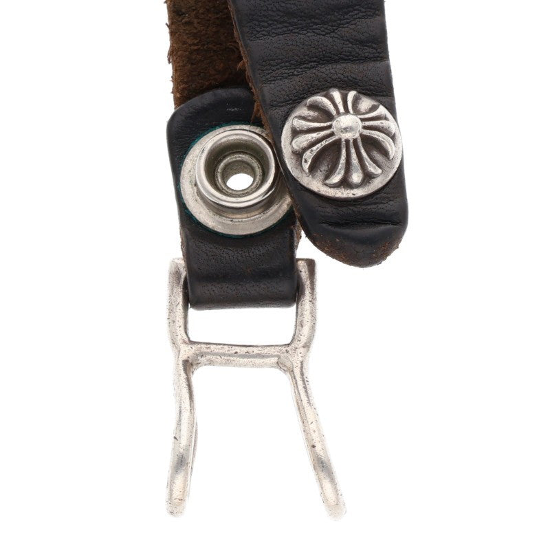 Chrome Hearts Leather Belt Loop Silver x Black