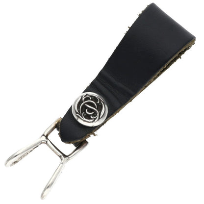 Chrome Hearts Floral Ball Leather Belt Loop Black x Silver