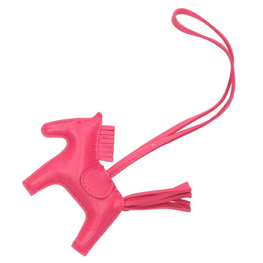 HERMES Rodeo PM Y-Stamp Pegasus Leather Bag Charm Pink