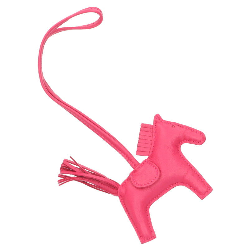 HERMES Rodeo PM Y-Stamp Pegasus Leather Bag Charm Pink