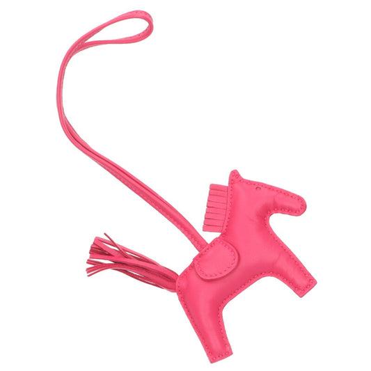 HERMES Rodeo PM Y-Stamp Pegasus Leather Bag Charm Pink