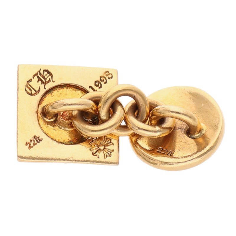 Chrome Hearts 22K CH Plus 1 Diamond Cufflinks (Yellow Gold)