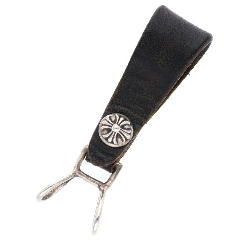 Chrome Hearts Leather Belt Loop Black x Silver