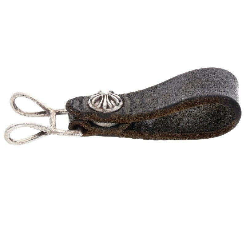 Chrome Hearts Leather Belt Loop Black x Silver