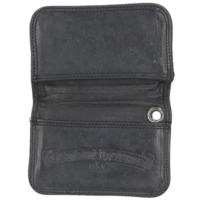 Chrome Hearts Vintage Leather card case Black x Silver