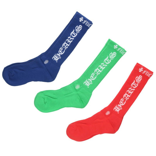 Chrome Hearts OLD ENGLISH SOCKS 3-pack Red x Green x Blue Size M