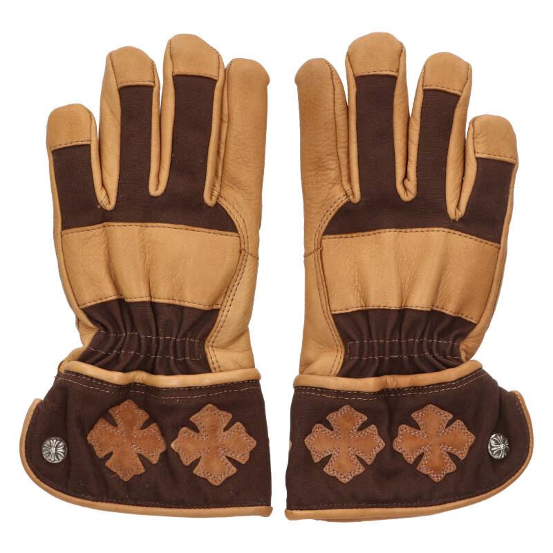 Chrome Hearts GLOBE Gloves (Brown/Silver) Size ONE SIZE