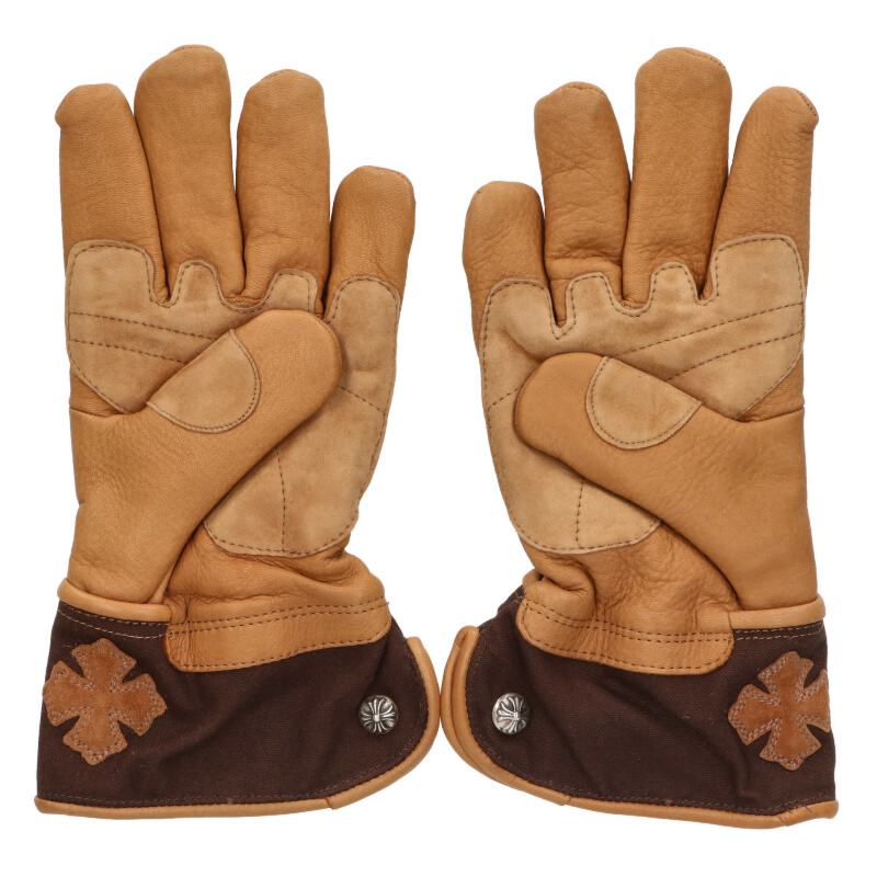 Chrome Hearts GLOBE Gloves (Brown/Silver) Size ONE SIZE