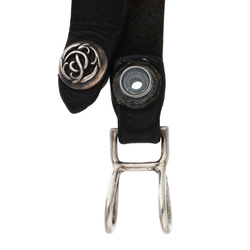 Chrome Hearts Floral Ball Leather Belt Loop Black x Multi