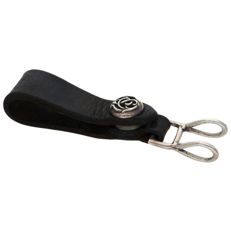 Chrome Hearts Floral Ball Leather Belt Loop Black x Multi
