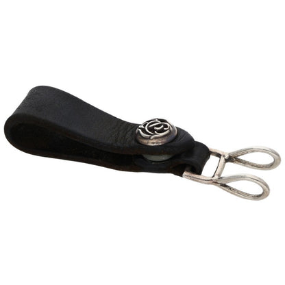 Chrome Hearts Floral Ball Leather Belt Loop Black x Multi