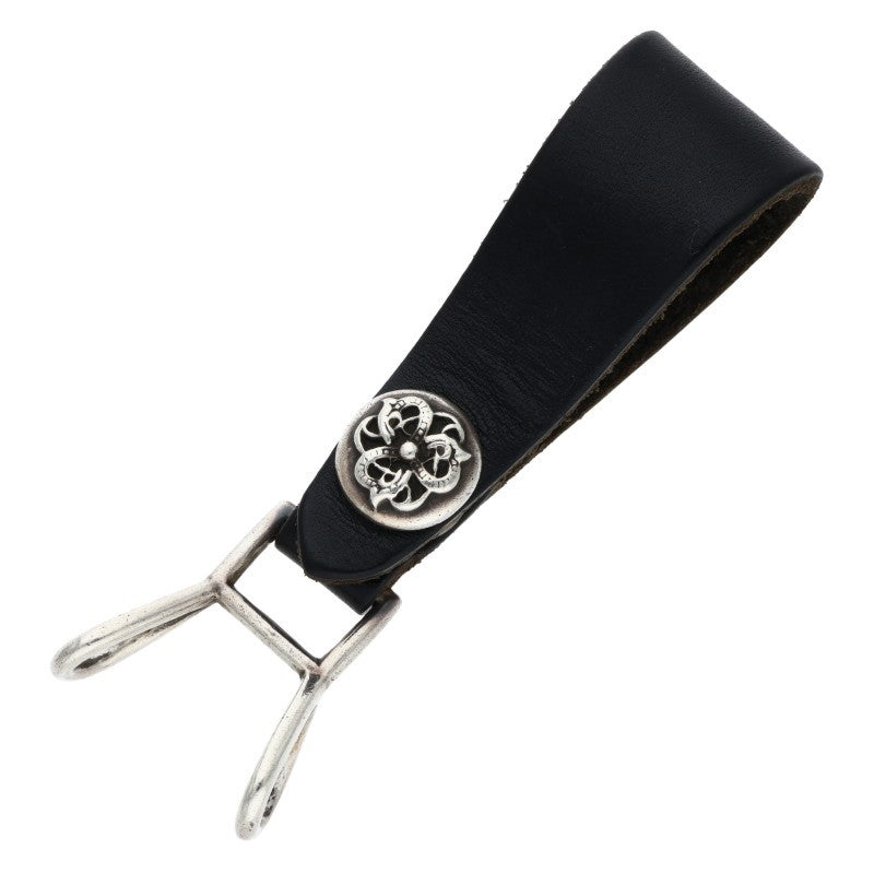 Chrome Hearts Leather Belt Loop Black x Silver Multi