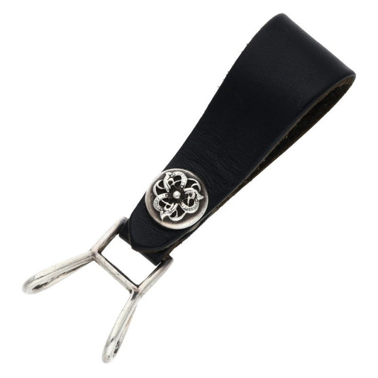 Chrome Hearts Leather Belt Loop Black x Silver Multi