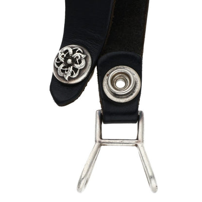 Chrome Hearts Leather Belt Loop Black x Silver Multi