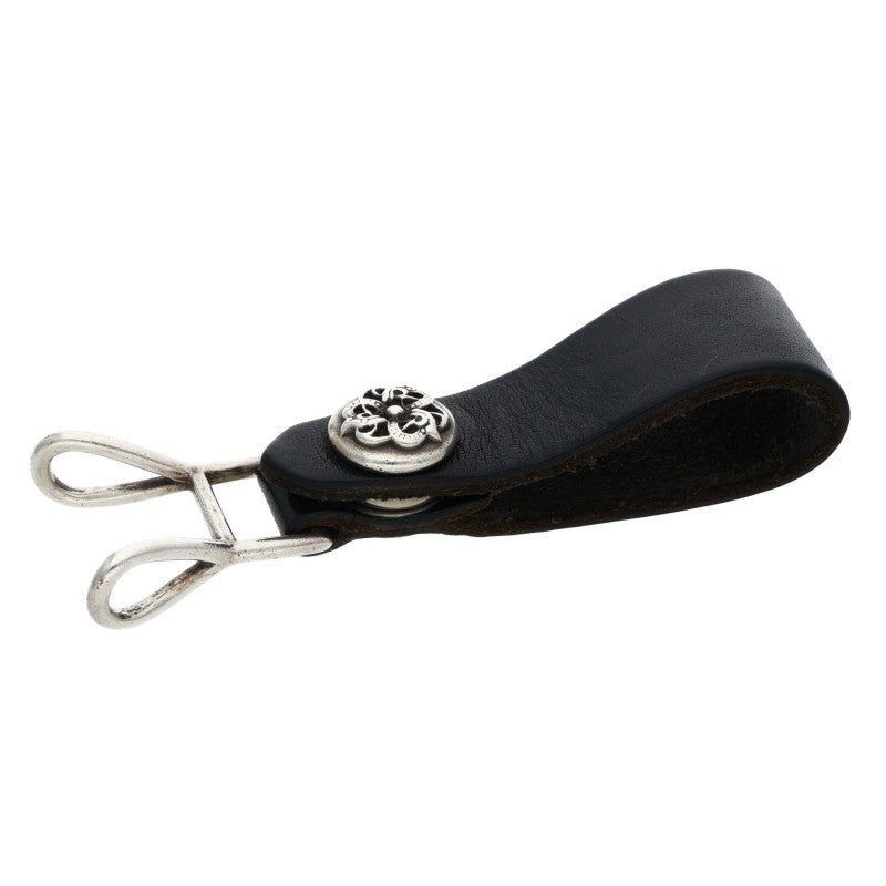 Chrome Hearts Leather Belt Loop Black x Silver Multi