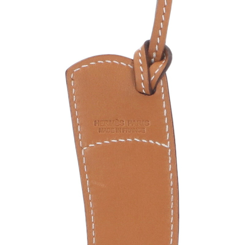 HERMES Paddock Boot Leather Bag Charm Brown Size 10