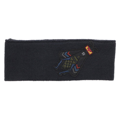 FENDI Patch Design Wool Hairband Black