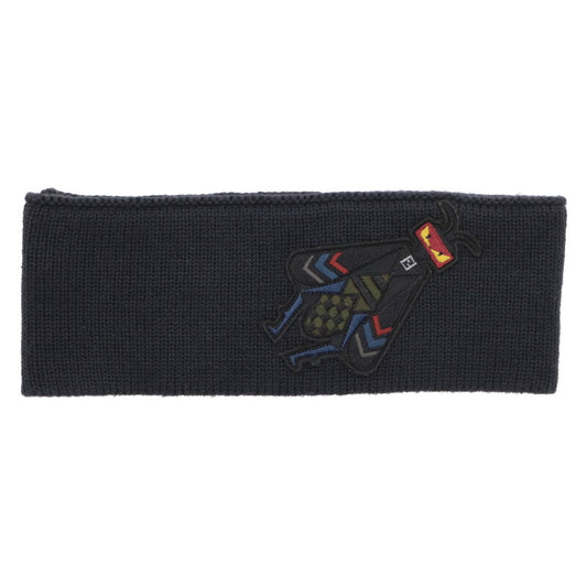 FENDI Patch Design Wool Hairband Black