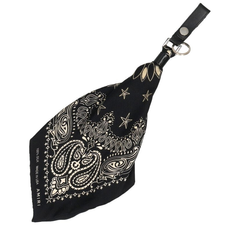 AMIRI Bandana Silk Keychain Black White Size ONE SIZE