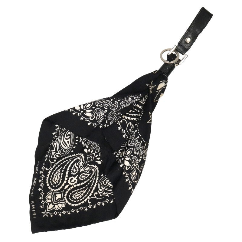 AMIRI Bandana Silk Keychain Black White Size ONE SIZE