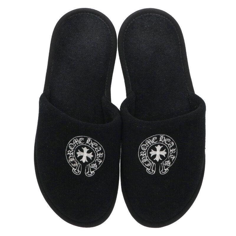 Chrome Hearts Horseshoe Embroidered Hotel Slippers Size M