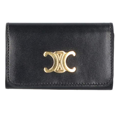 CELINE Triomphe Key Case Black Gold