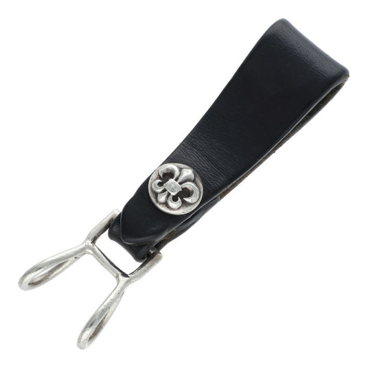 Chrome Hearts Flare Leather Belt Loop Black x Silver