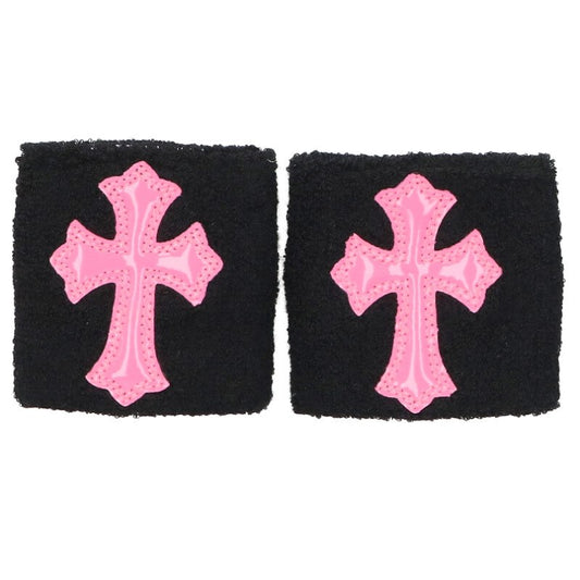 Chrome Hearts Patent cross patch wristband Black x Multi