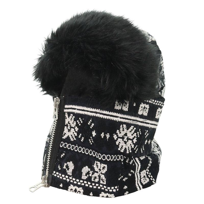 Sacai Embroidered Design Fur Neck Warmer Black Size ONE SIZE