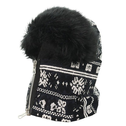 Sacai Embroidered Design Fur Neck Warmer Black Size ONE SIZE
