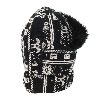 Sacai Embroidered Design Fur Neck Warmer Black Size ONE SIZE
